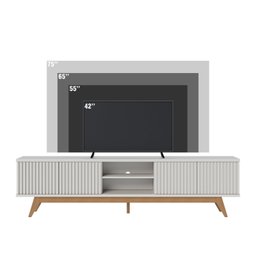 Rack para TV até 75 Polegadas com Ripado Pés Madeira Maciça Fortaleza - 10