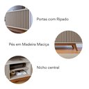 Ver imagem 6 de Rack Ripado para TV até 75 Polegadas 220cm Pés em Madeira Maciça Maciça Fortaleza
