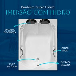 Banheira Dupla Hierro Imersão em Acrílico - 127v - 4