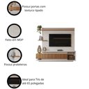 Ver imagem 2 de Estante Home para Tv até 65 Polegadas com 2 Portas Efeito Ripado 3d Off White Perolizado/jequitiba