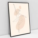 Ver imagem 1 de Quadro Decorativo em Canvas Abstrato Ballet em Linhas - Moldura Preta - 90 x 60cm