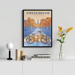 Quadro Decorativo Amsterdam 33x24cm - com Vidro:madeira Branca - 1