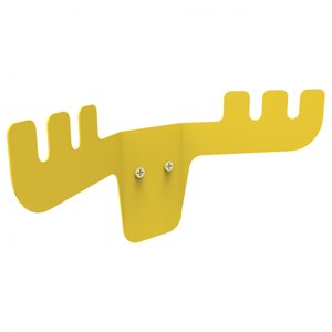 Gancho Decorativo Alce Aço Amarelo 11x25 cm