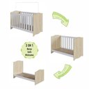 Ver imagem 7 de Quarto Infantil 3 Peças Berço 3 em 1 Cômoda 1 Porta 4 Gavetas Prateleira Carvalho Araguaia
