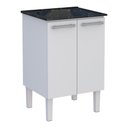 Ver imagem 1 de Gabinete para Lavanderia em Aço Vênus Branco com Tanque 60 Preto - Cozimax