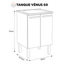 Ver mais imagens de Gabinete para Lavanderia em Aço Vênus Branco com Tanque 60 Preto - Cozimax
