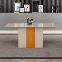 Ver imagem 3 de Mesa de Jantar Doha 120x80 Canto Copo com Vidro Off White Cinamomo Off White - Leifer
