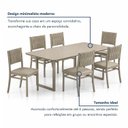 Ver mais imagens de Conjunto Sala de Jantar Mesa 6 Cadeiras Tampo de Vidro e MDF Itália Veneza Bege Malha Juta/Pérola