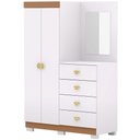 Ver imagem 2 de Cômoda para Quarto com Espelho 2 Portas 4 Gavetas 120cm Tulsa V01 Branco Camarim - Lyam Decor