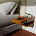 Ver imagem 5 de Mesa de Cabeceira Suspensa 1 Gaveta Superior