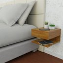 Ver imagem 1 de Mesa de Cabeceira Suspensa 1 Gaveta Superior Marrom