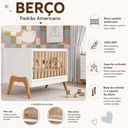 Ver imagem 5 de Berço Peroba Guti Branco c/ Amêndoa Multifuncional Infantil