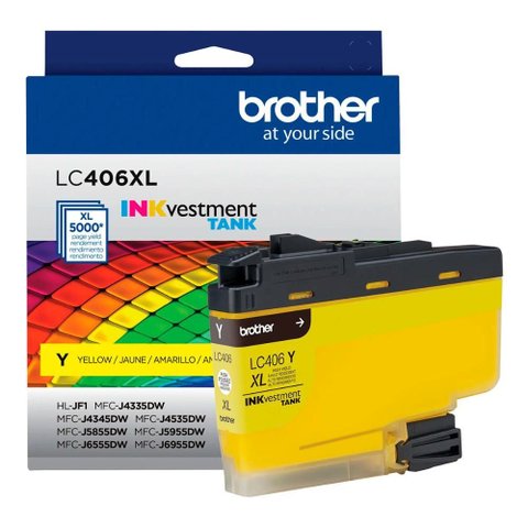 Cartucho Brother 5k Amarelo - Lc406xlys - para Impressoras Mfcj5855dw / Mfcj6955dw