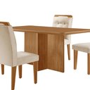Ver mais imagens de Mesa de Jantar Olímpia 120cm Mdf Canto Copo e com 4 Cadeiras Carol