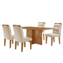 Ver imagem 2 de Mesa de Jantar Olímpia 120cm Mdf Canto Copo e com 4 Cadeiras Carol