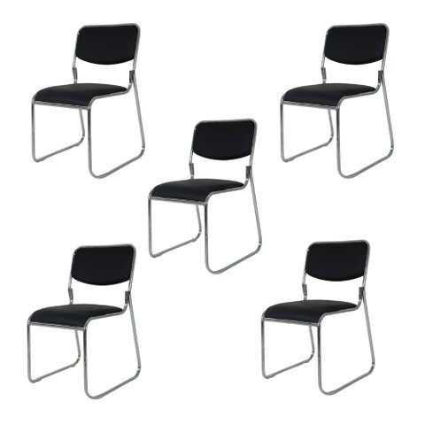 Kit 5 Cadeiras Pretas Dakkar para Cozinha Mesa de Jantar Recepção