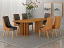 Ver imagem 7 de Conjunto Sala de Jantar Mesa Orgânica 200cm 6 Cadeiras Belle sem Tampo Vidro Cinamomo/Sintético Terr