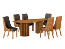 Ver imagem 1 de Conjunto Sala de Jantar Mesa Orgânica 200cm 6 Cadeiras Belle sem Tampo Vidro Cinamomo/Sintético Terr