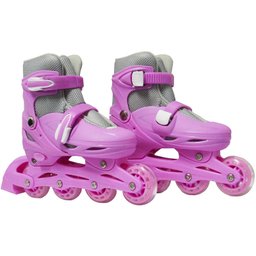 Patins Roller In Line 4 Rodas Em Linha Infantil Feminino + Acessórios Rosa Importway - 37 - 2 Patins Roller In Line 4 Rodas Em Linha Infantil Feminino + Acessórios Rosa Importway - 37 - 2