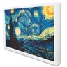 Quadro Decorativo Caixa Noite Estrelada - Van Gogh Tacolado Moldura Caixa Alta 4,5cm Branca com Vidr - 1