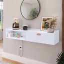 Ver imagem 5 de Aparador Suspenso Pequeno Cantinho Café Porta Nicho Decor Sala Cozinha Hall Entrada Retrô Branco