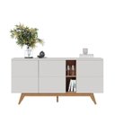 Ver imagem 3 de Buffet 3 Portas com Adega Noronha Branco/Off White Matte/Freijó