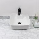 Ver imagem 3 de Kit Cuba Pia Louça Cerâmica Banheiro C/Torn e Vál Preta 45