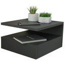 Ver imagem 3 de Mesa de Cabeceira Suspensa 1 Gaveta Inferior Preto