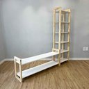 Ver imagem 7 de Rack TV Slim Linea 141,5cm Madeira Pinus com Estante Branco e Natural Artfactory Design 6