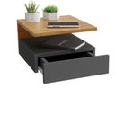 Ver imagem 6 de Mesa de Cabeceira Suspensa 1 Gaveta Inferior Preto