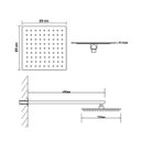 Ver imagem 7 de Ducha Chuveiro Quadrada 20x20cm com Haste Borda Fina Cabeça Móvel para Agua Aquecida ou Fria