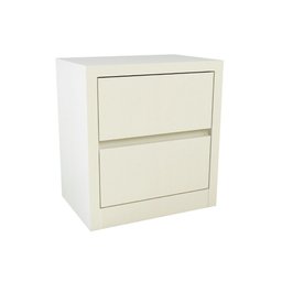 Mesa de Cabeceira 2 Gavetas Off White Brilho - 1