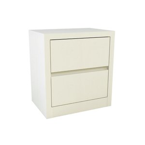 Mesa de Cabeceira 2 Gavetas Off White Brilho