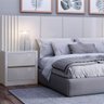 Mesa de Cabeceira 2 Gavetas Off White Brilho - 2