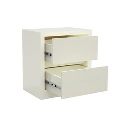 Mesa de Cabeceira 2 Gavetas Off White Brilho - 4