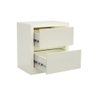Mesa de Cabeceira 2 Gavetas Off White Brilho - 4