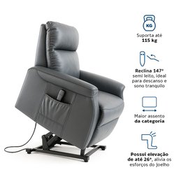 Poltrona Leito Elevatória e Reclinável Elevamed Dellamed – com Controle Bivolt - 2