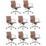 Conjunto 8 Cadeiras de Escritório Presidente Giratória Sevilha Baixa - 1