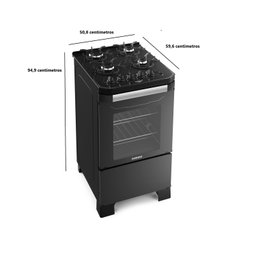 Fogão 4 Bocas Mesa de Vidro Automático Bivolt Itamaster Itatiaia Preto - 6