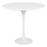 Mesa Lateral Tulipa Saarinen Redonda 51 Cm - Laqueado Base Branca - 1