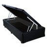 Base Cama Box Baú Solteiro Couro Sintético Preto 43x88x188 - 1
