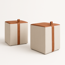 Ver imagem 2 de 2 Puff Quad. Éros Cr. Ln. Bege Car.