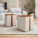 Ver imagem 4 de 2 Puff Quad. Éros Cr. Ln. Bege Car.