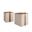 Ver imagem 1 de 2 Puff Quad. Éros Cr. Ln. Bege Car.