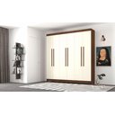Ver imagem 5 de Guarda-roupa Elegance 6 Portas Imbuia Champanhe 8 Pés Madeira 225cm Altura 218cm