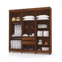 Ver imagem 3 de Guarda-roupa Elegance 6 Portas Imbuia Champanhe 8 Pés Madeira 225cm Altura 218cm