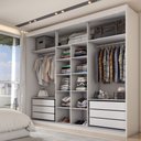 Ver imagem 2 de Guarda-roupa Casal Arcadia 3 Portas 6 Gavetas com Espelho Branco - Panorama Móveis