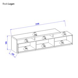 Rack para TV até 70 Polegadas 3 Portas Logan Yescasa - 11
