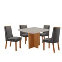 Ver imagem 2 de Mesa de Jantar Olímpia 90 cm Tampo MDF Vidro Canto Copo com 4 Cadeiras Carolina