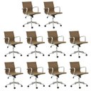 Ver imagem 1 de Conjunto 10 Cadeiras de Escritório Presidente Giratória Sevilha Baixa